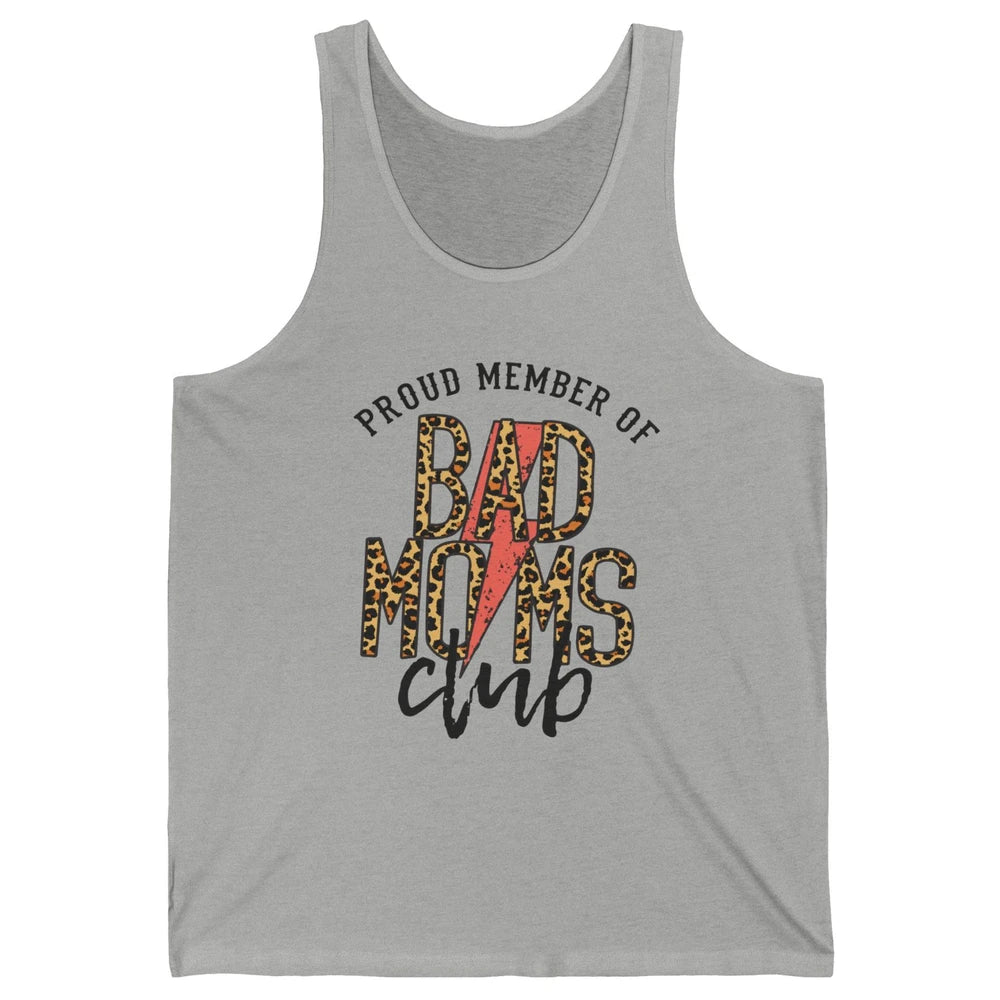 Leopard Proud Member Of Bad Moms Club Lightning Bolt Western Unisex Jersey Tank