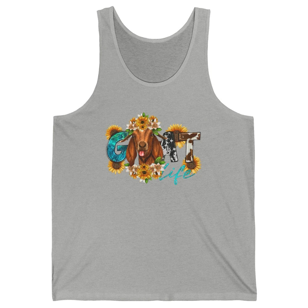 Sunflower Goat Life Just A Girl Who Love Goat Farmer Western Unisex Jersey Tank
