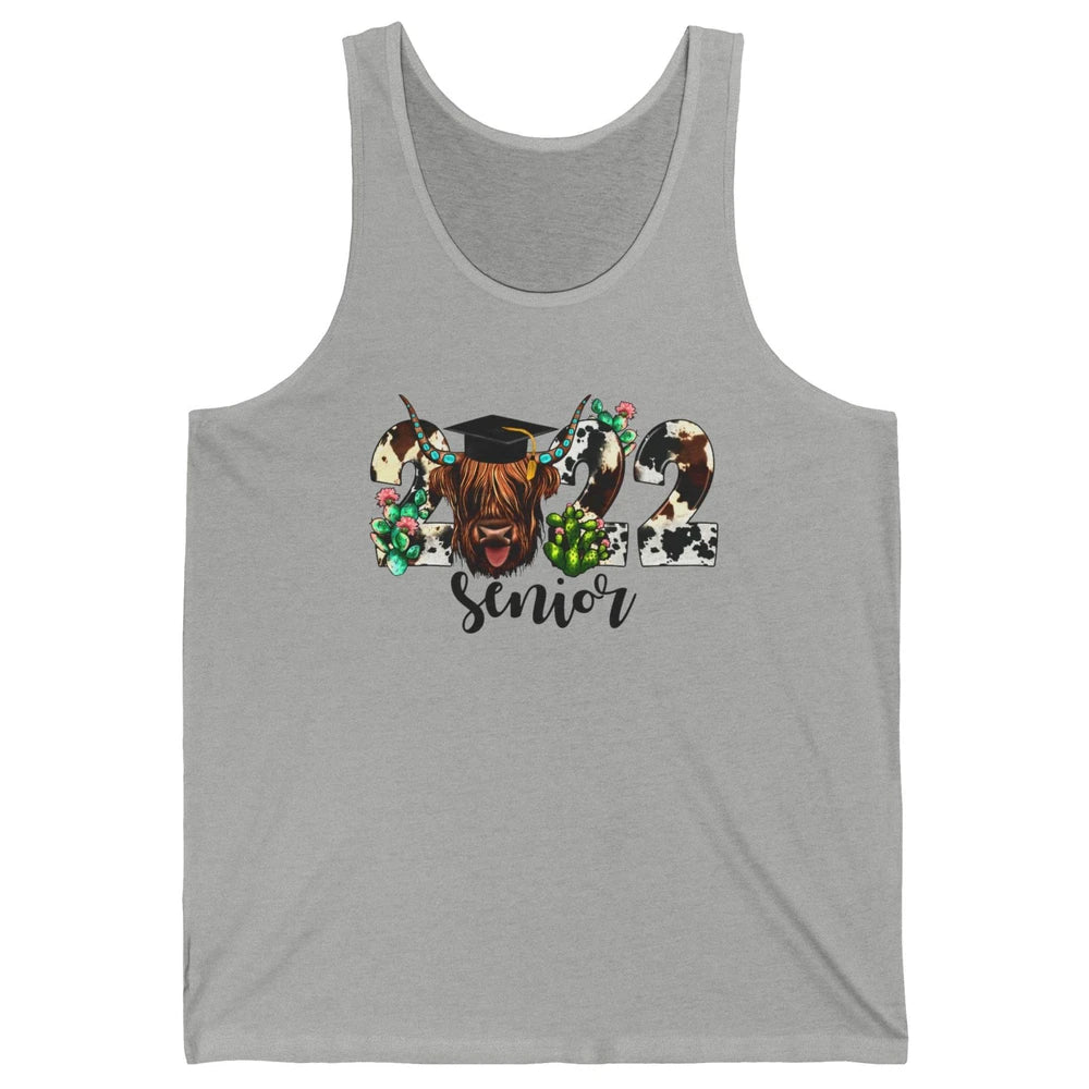 Senior 2022 Highland Cow Western Heifer Graduation 2022 Gift Unisex Jersey Tank