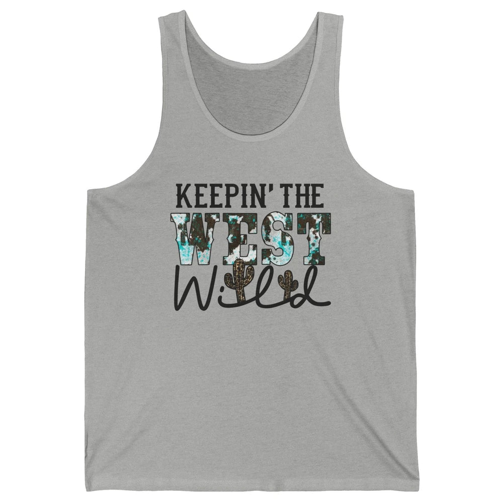Leopard Cactus Keeping The West Wild Western Country Cowboy Unisex Jersey Tank