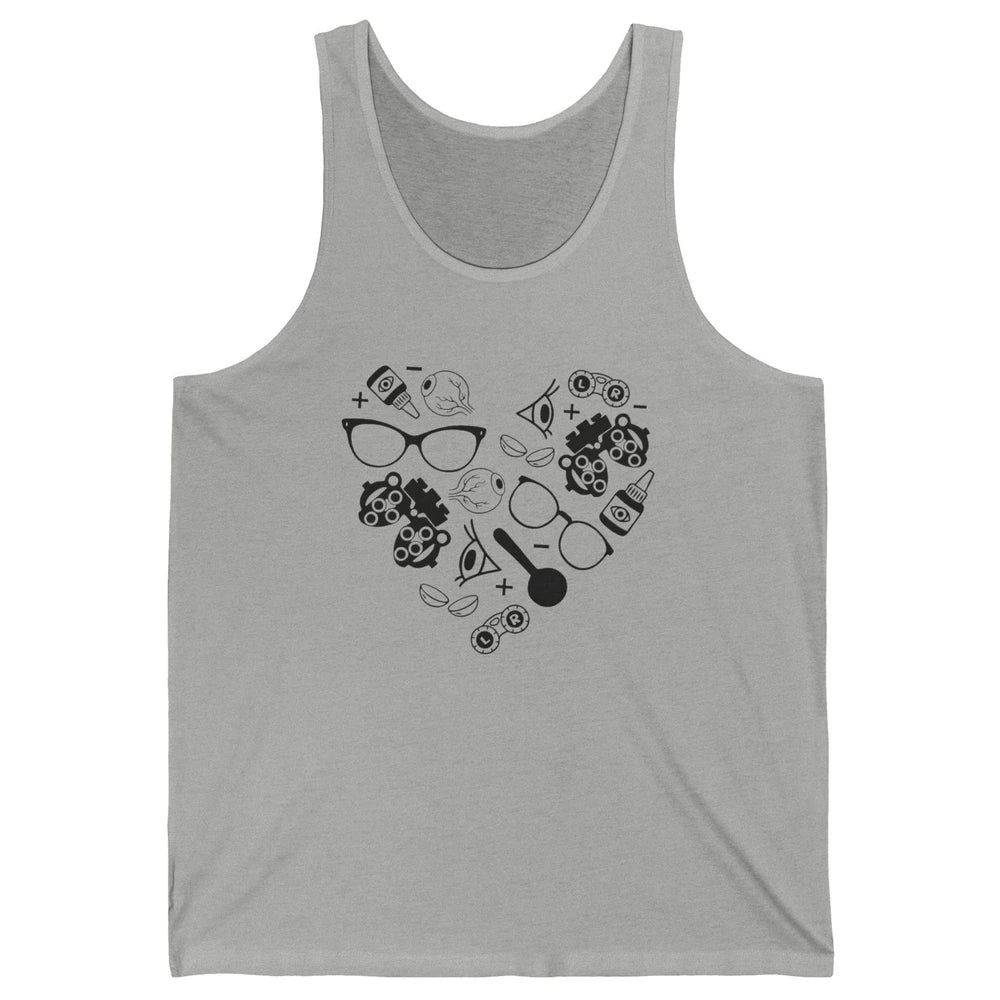 Optometry Ophthalmic Technician Symbols Heart Optician Life Unisex Jersey Tank