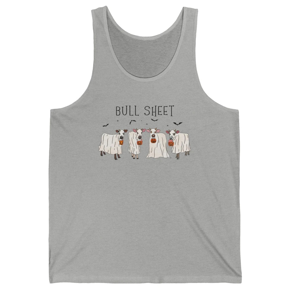 Funny Cow Ghost Pumpkin Bull Sheet Halloween Animal Costume Unisex Jersey Tank