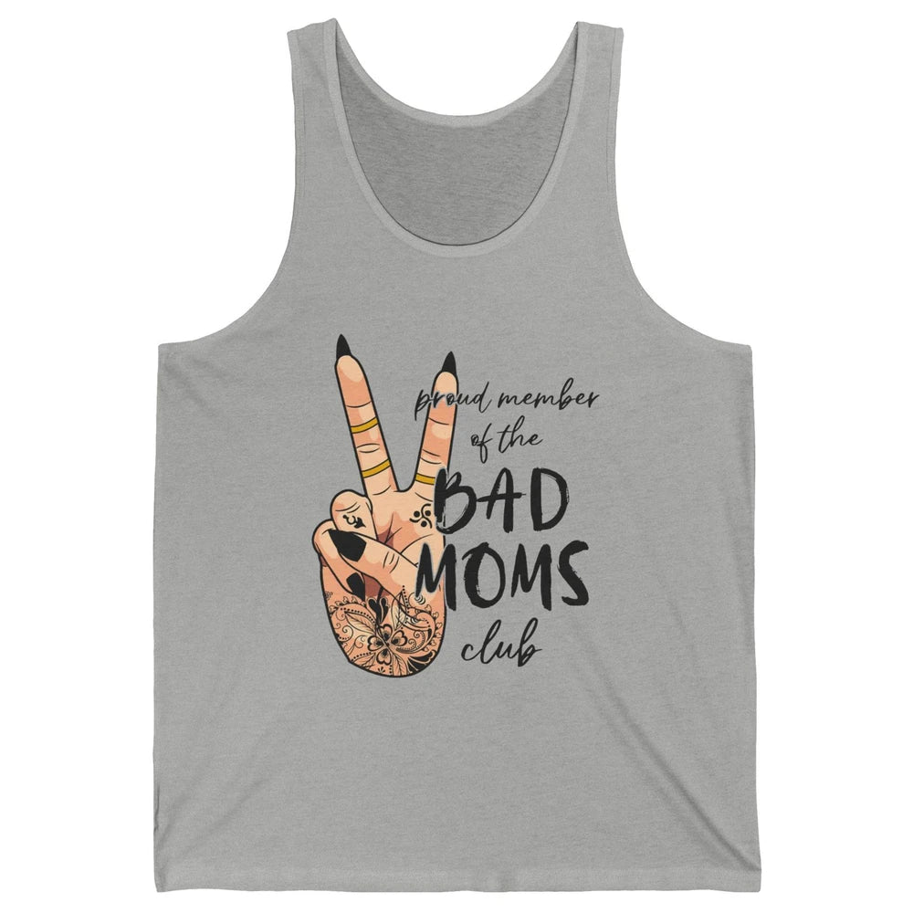Funny Messy Bun Proud Member Of Bad Moms Club Tattoo Leopard Unisex Jersey Tank