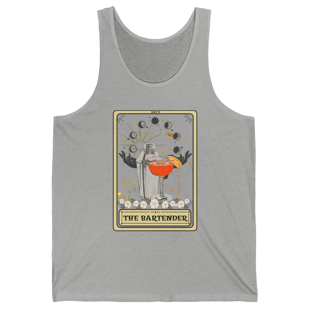 Retro The Bartender Tarot Card Barista Halloween Bartender Unisex Jersey Tank