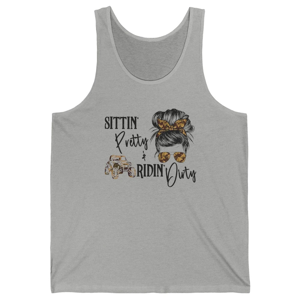 Messy Bun Mom Sunglasses UTV Offroad SXS Life Riding Girl Unisex Jersey Tank