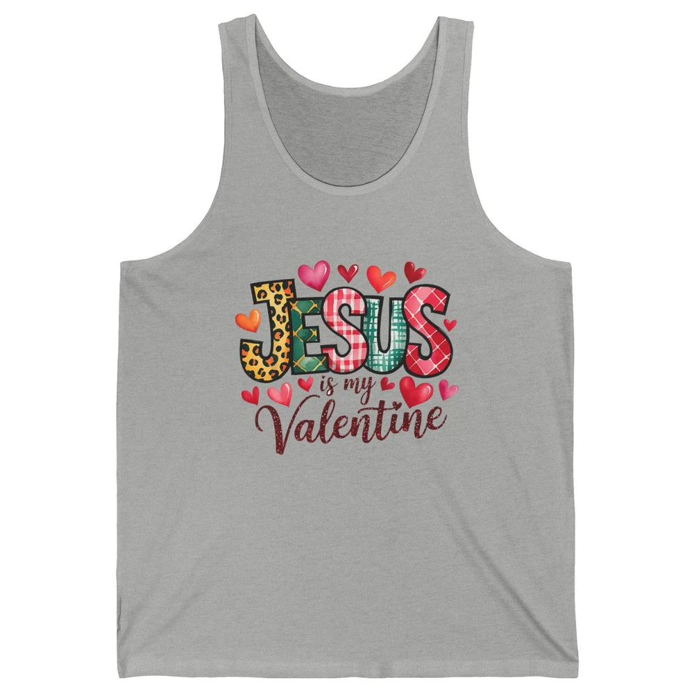 Jesus Is My Valentine Christian Religious Heart Love Bible Verse God Lover Church Unisex Jersey Tank