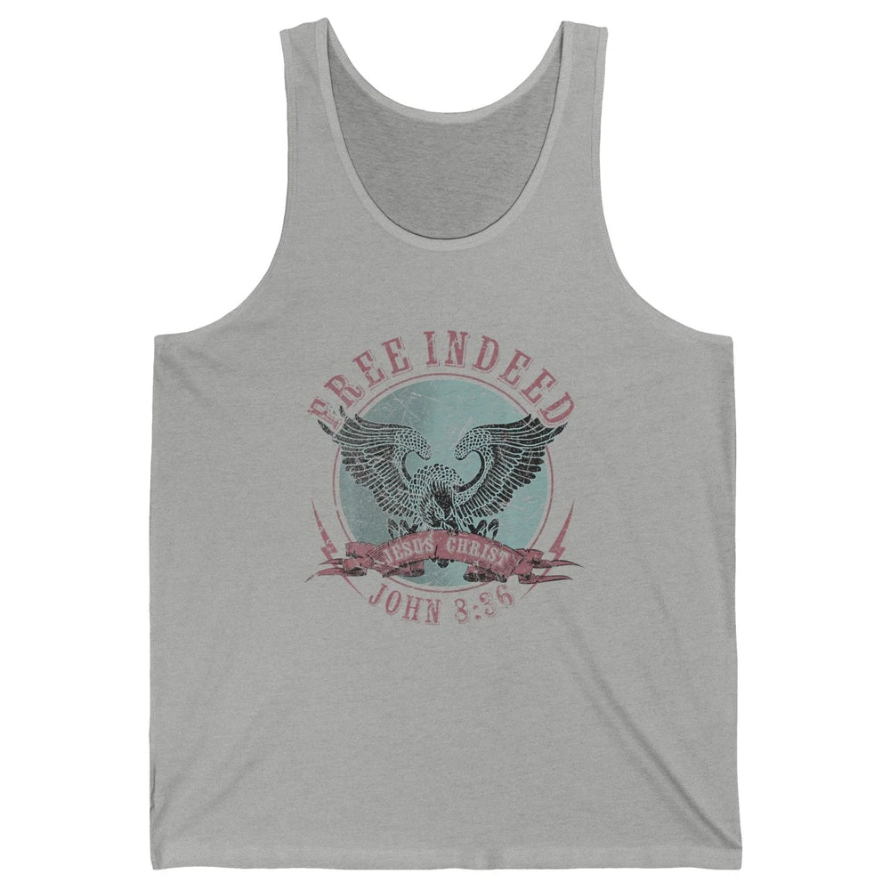 Free Indeed Faith Retro Religious Christian Bible Verse God Unisex Jersey Tank