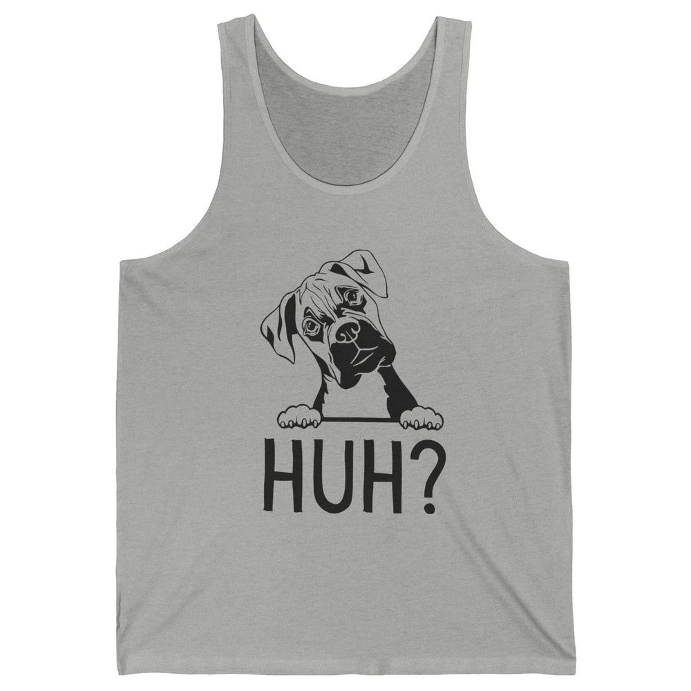 Funny Boxer Dog Black White Huh? Dog Boxer Lovers Gift Unisex Jersey Tank