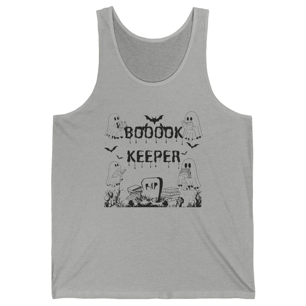 Ghost Reading Bookkeeper Librarian Halloween Book Lover Gift Unisex Jersey Tank