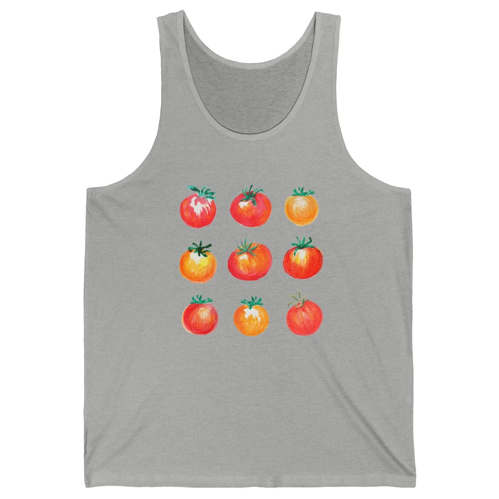 Funny Tomato Pun Hand Draw Tomatoes Watercolor Summer Foodie Unisex Jersey Tank