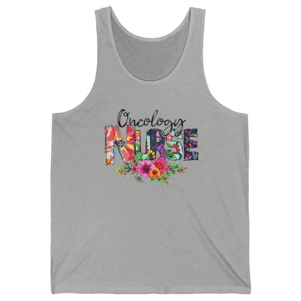 Oncology Nurse With Flowers Nurse Life Proud Oncology Nurse Unisex Jersey Tank