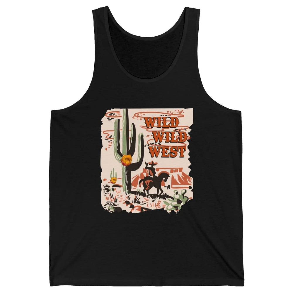 Retro Cowboy Wild Wild West Desert Cactus Western Cowgirl Unisex Jersey Tank