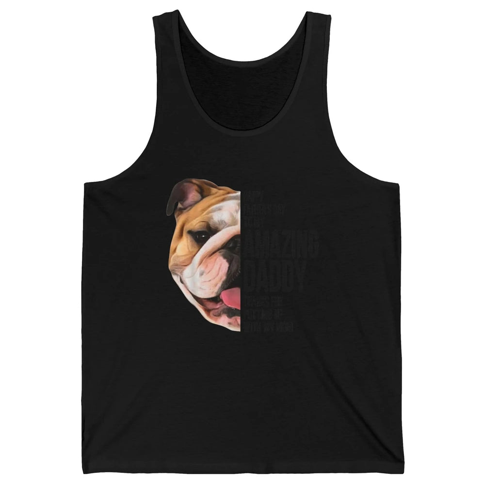 Bulldog Dad Happy Fathers Day To My Amazing Dad Bulldog Unisex Jersey Tank