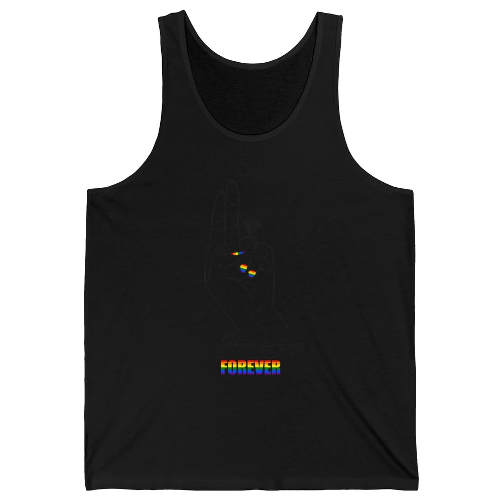 Same Fingers Forever Bride LGBT Engaged Gay Bachelorette Unisex Jersey Tank