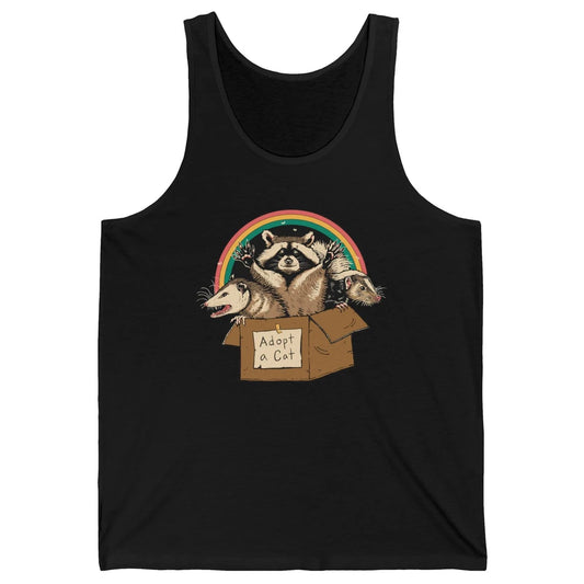 Adopt Forbidden Cats In Box Raccoon Skunks Possum Cat Lovers Unisex Jersey Tank