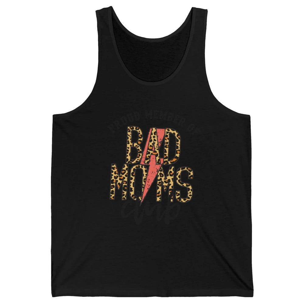 Leopard Proud Member Of Bad Moms Club Lightning Bolt Western Unisex Jersey Tank