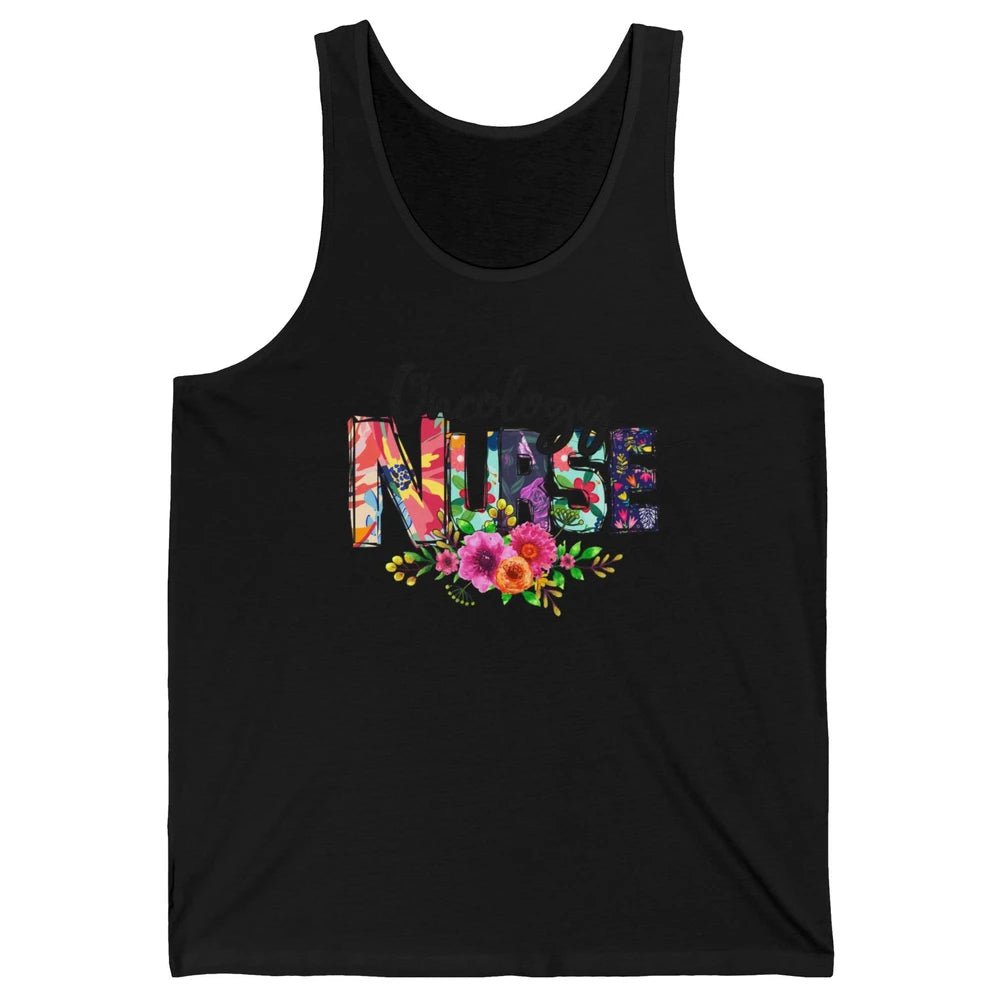 Oncology Nurse With Flowers Nurse Life Proud Oncology Nurse Unisex Jersey Tank