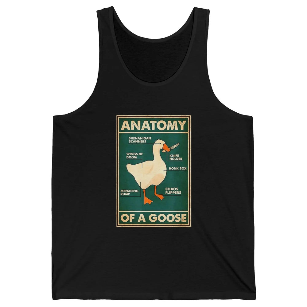 Funny Anatomy Of Goose With Knife Sarcastic Nurse Life Duck Unisex Jersey Tank