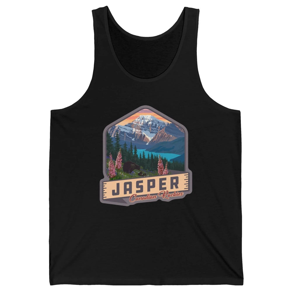 Jasper National Park Canadian Rockies US Parks Camping Unisex Jersey Tank