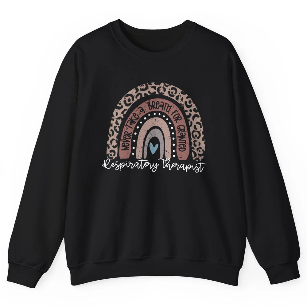 Retro Respiratory Therapy Rainbow Respiratory Therapist Gift Unisex Crewneck Sweatshirt