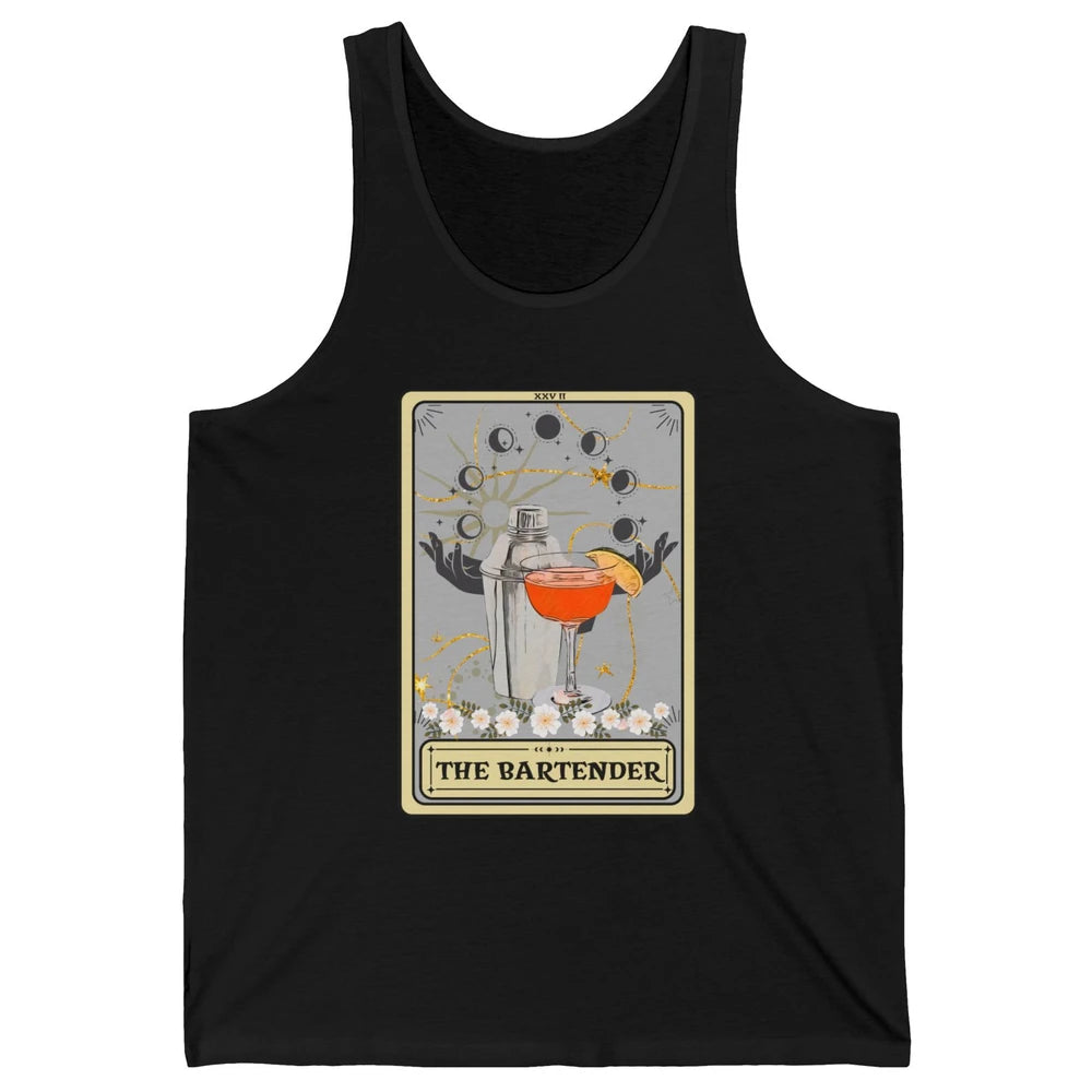Retro The Bartender Tarot Card Barista Halloween Bartender Unisex Jersey Tank