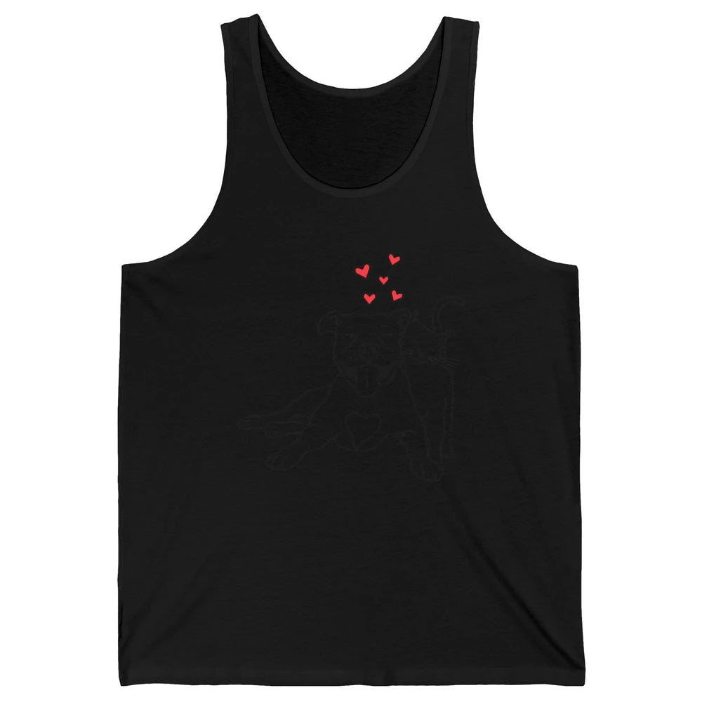 Pittie And Kitty Cute Pitbull Cats And Dogs Lovers Gift Unisex Jersey Tank