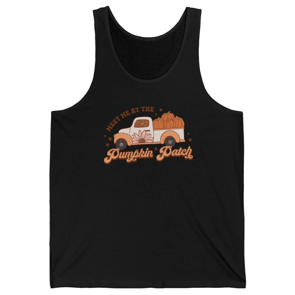 Retro Pumpkin Truck Meet Me At Pumpkin Patch Fall Halloween Unisex Jersey Tank