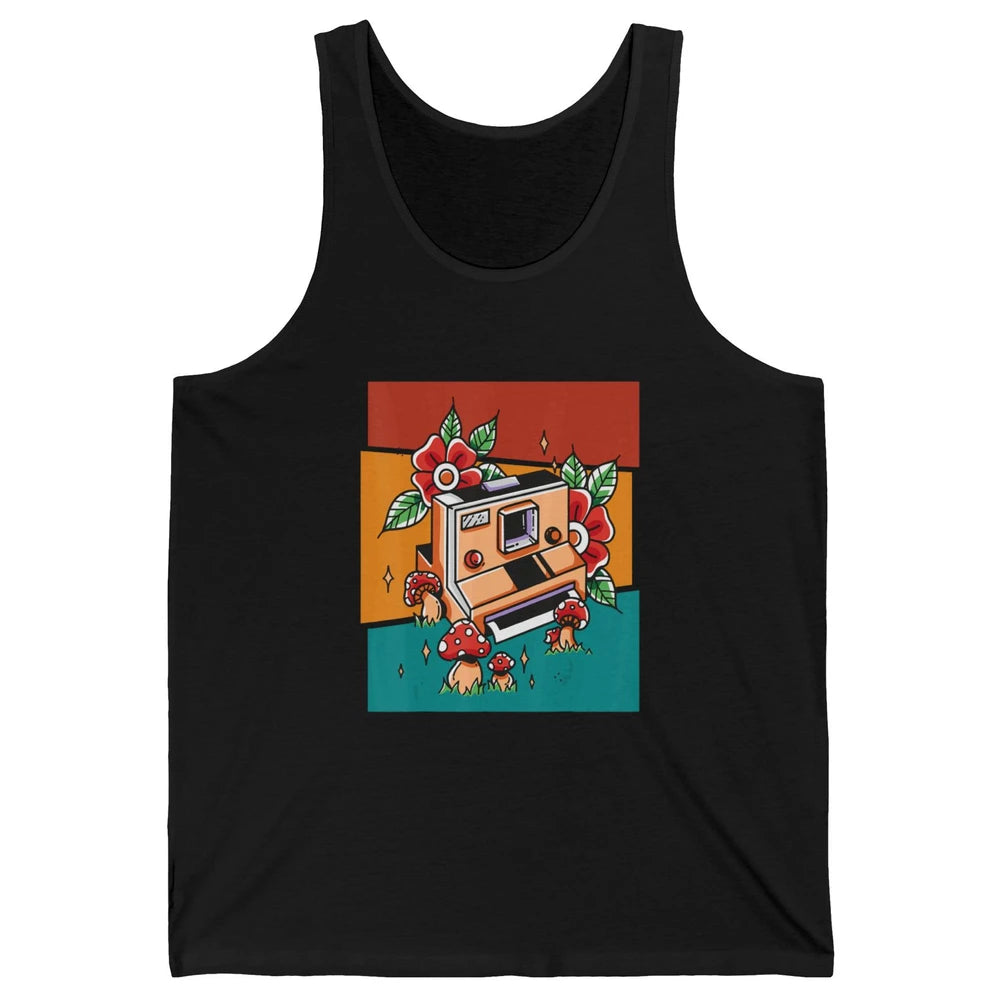 Cute Photography Mushroom Retro Camera Photographer Life Unisex Jersey Tank