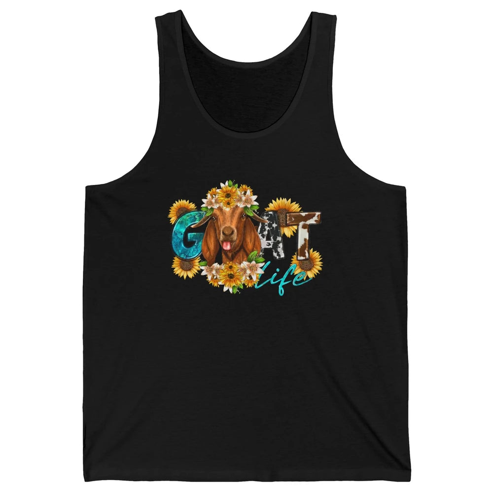 Sunflower Goat Life Just A Girl Who Love Goat Farmer Western Unisex Jersey Tank