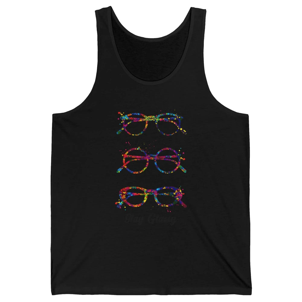 Funny Optometry Eyeglasses Stay Glassy Optometrist Optician Unisex Jersey Tank