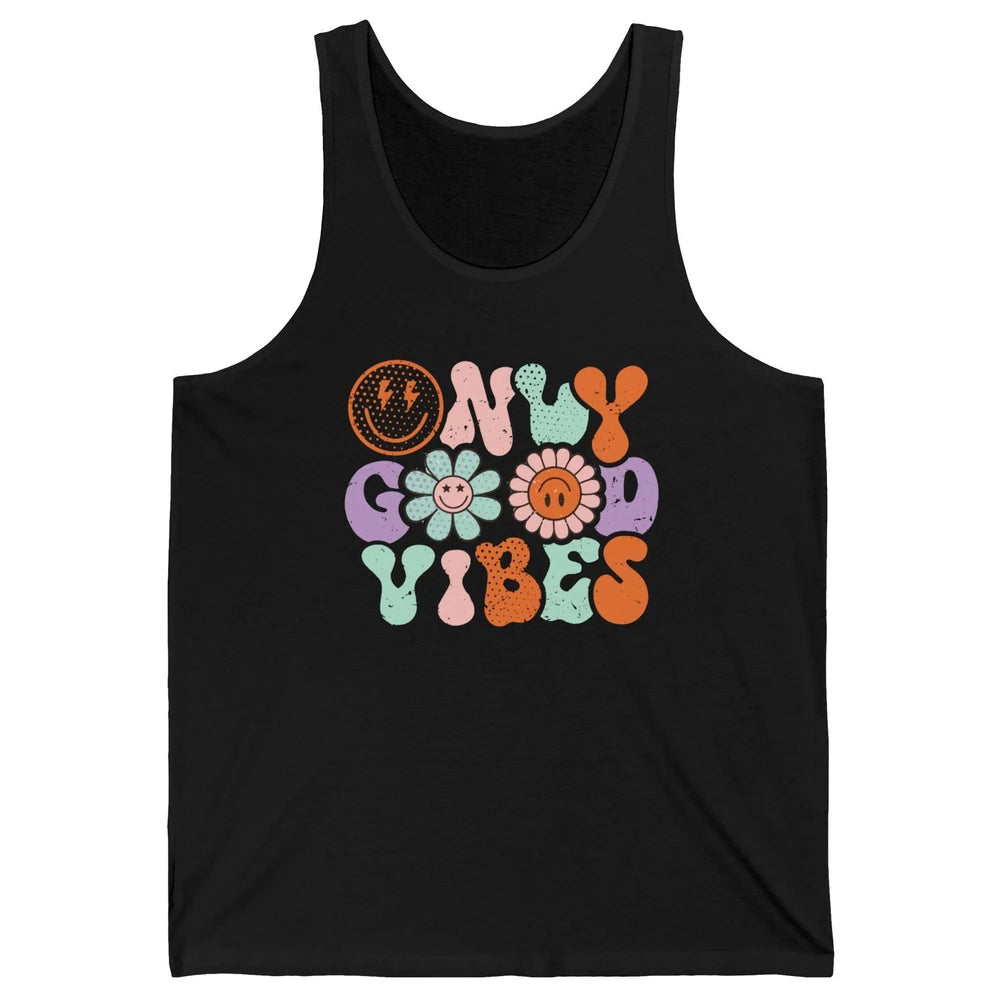 Retro Good Vibes Only Daisy Sunflower Positive Mind And Life Unisex Jersey Tank