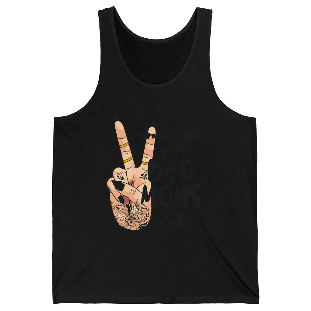 Funny Messy Bun Proud Member Of Bad Moms Club Tattoo Leopard Unisex Jersey Tank