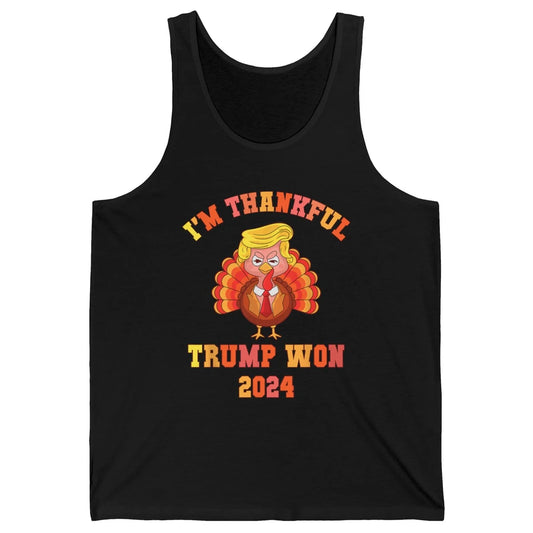 Funny Donald Trump Make Thanksgiving Great Again Thankful Trump Won Republican Unisex Jersey Tank