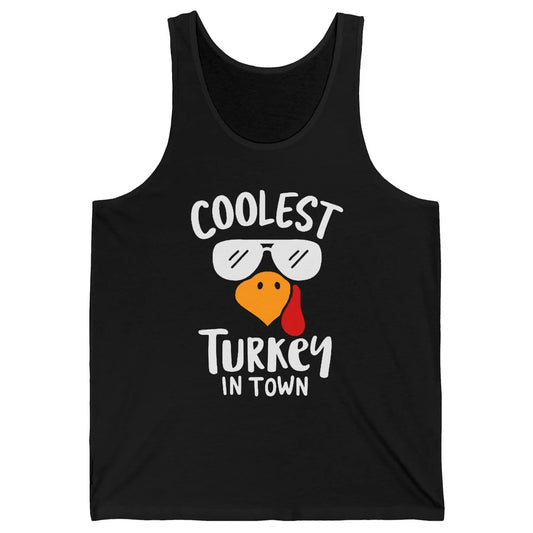 Coolest Turkey in Town Thanksgiving Dinner Funny Turkey Day Unisex Jersey Tank