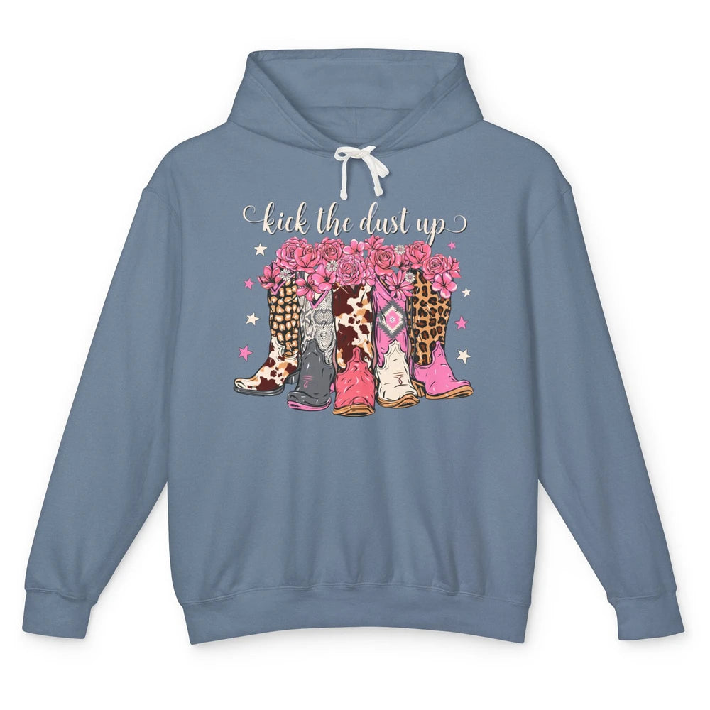 Kick The Dust Up Cowboy Boots Girls Dance Country Music Unisex Lightweight Hoodie