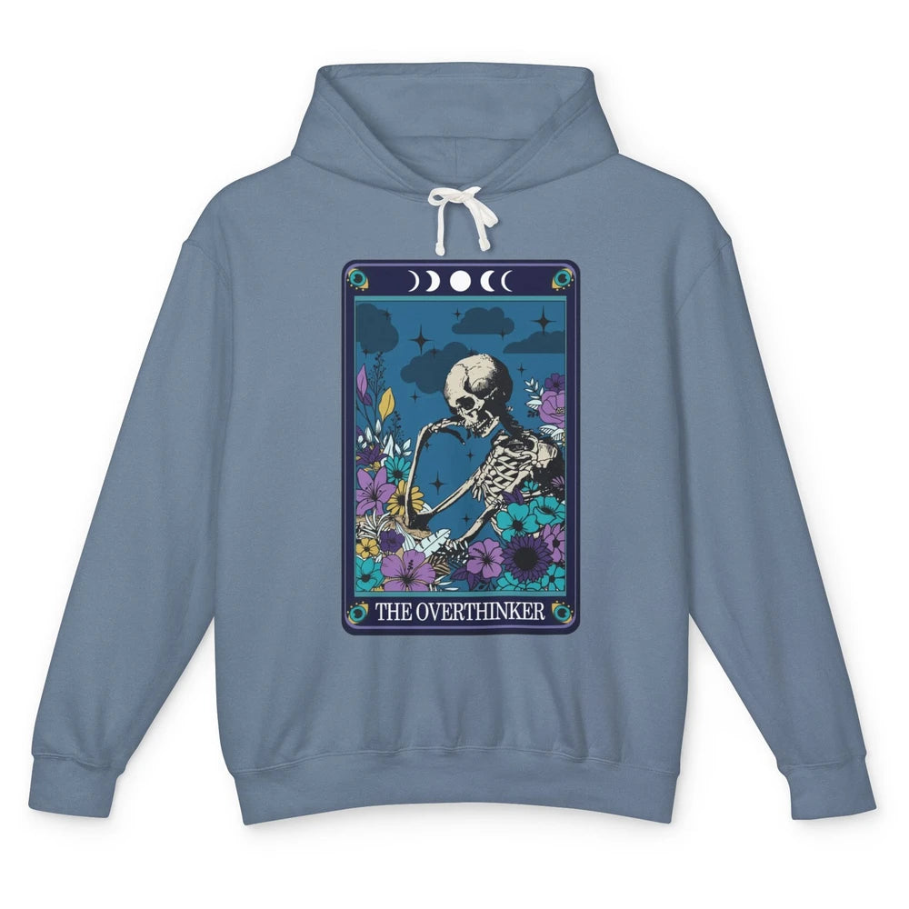 Floral Skeleton The Overthinker Tarot Card Halloween Costume Unisex Lightweight Hoodie