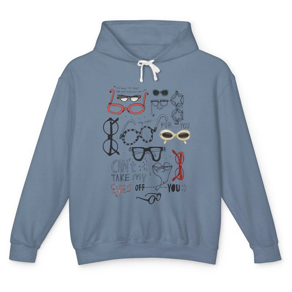 Optometrist Multiple Eyeglasses Hand Drawn Ophthalmologist Unisex Lightweight Hoodie