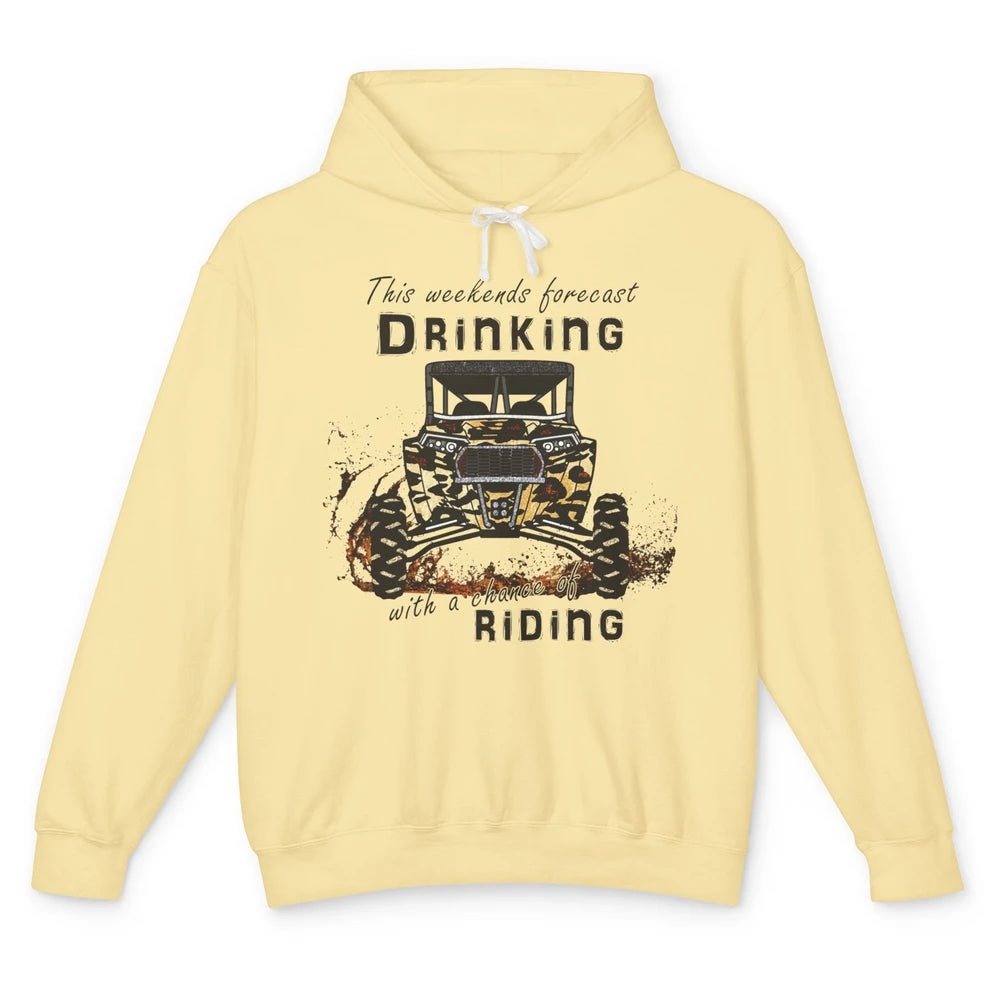 Leopard UTV Weekend Forecast Drinking Mud Riding SXS Life Unisex Lightweight Hoodie