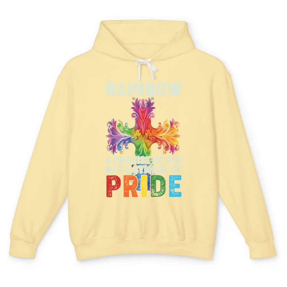 Cool Rainbow Cross Pride God Jesus Christian LGBT Gay Symbol Unisex Lightweight Hoodie