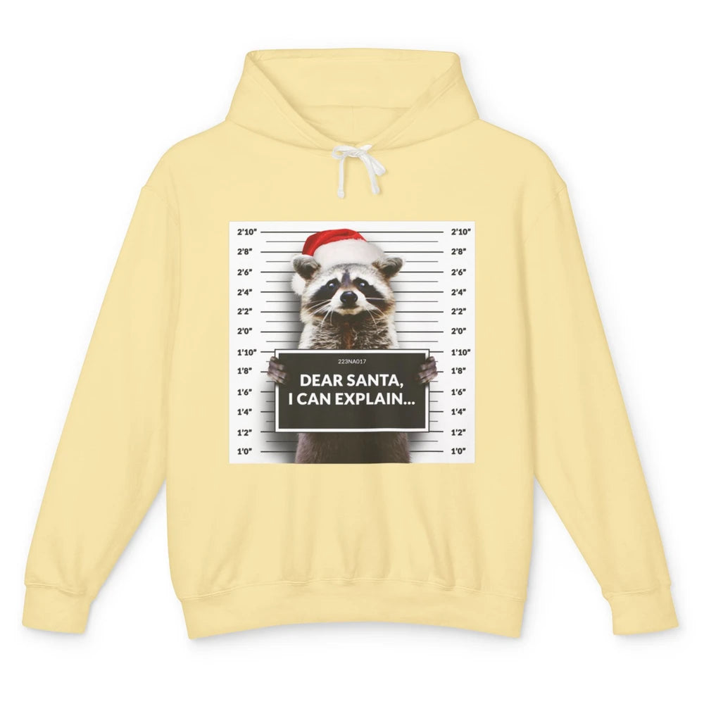 Funny Dear Santa I Can Explain Raccoon Xmas Merry Christmas Unisex Lightweight Hoodie