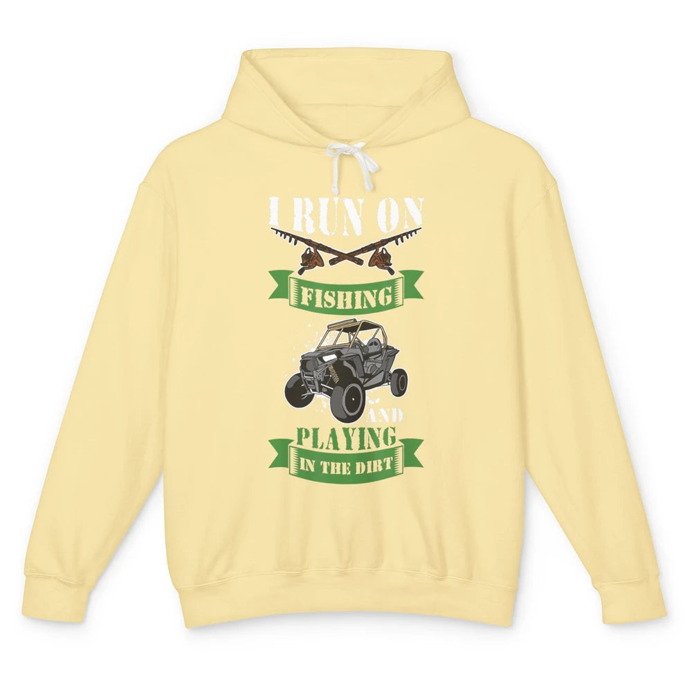Run On Fishing Dirt 4 Wheel Truck UTV Retro ATV SXS Offroad Unisex Lightweight Hoodie
