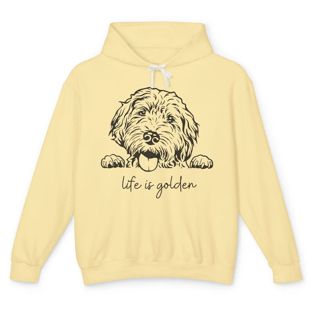 Life is Golden Dog Mom Goldendoodle Mama Mother's Day Gift Unisex Lightweight Hoodie