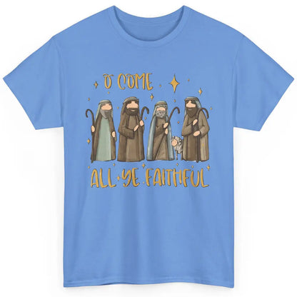 Retro Christmas O Come All Ye Faithful Christian Jesus Faith Classic Unisex T-Shirt