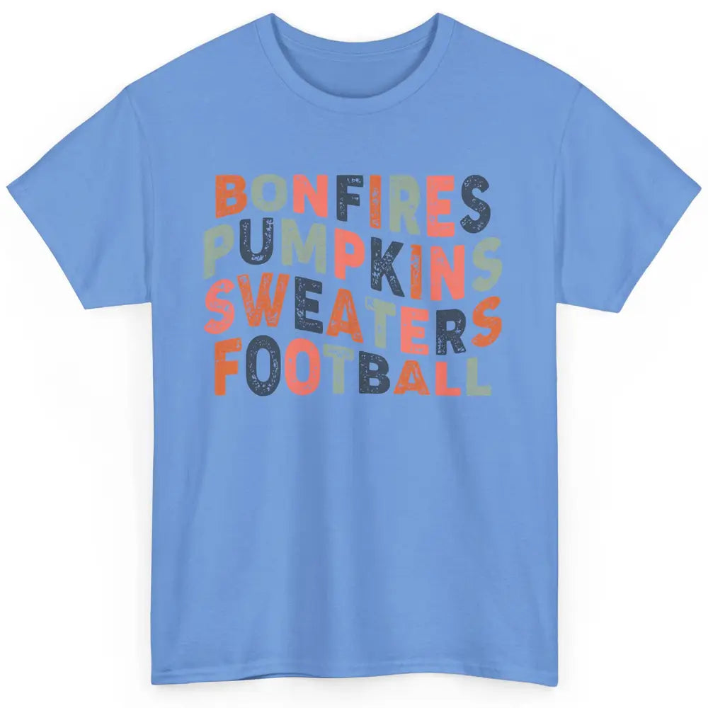Retro Fall Bonfires Pumpkins Swaeaters Football Thanksgiving Classic Unisex T-Shirt