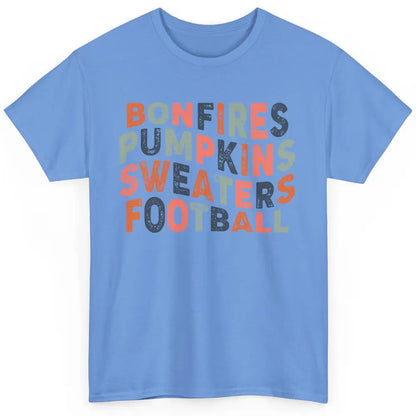 Retro Fall Bonfires Pumpkins Swaeaters Football Thanksgiving Classic Unisex T-Shirt