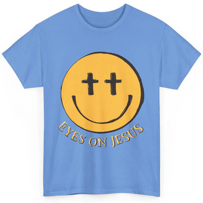 Retro Smiling Face Eyes On Jesus Christian Faith Religious Classic Unisex T-Shirt
