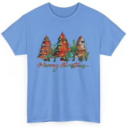 Merry Christmas Tree Western Christmas Desert Cactus Leopard Classic Unisex T-Shirt