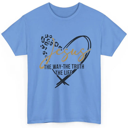 Way Truth Life Bible Verse Christian Jesus God Leopard Heart Classic Unisex T-Shirt