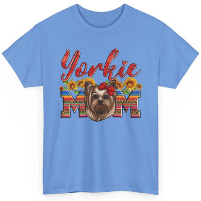 Yorkie Mom Sunflowers Leopard Yorkshire Terrier Dog Mom Gift Classic Unisex T-Shirt
