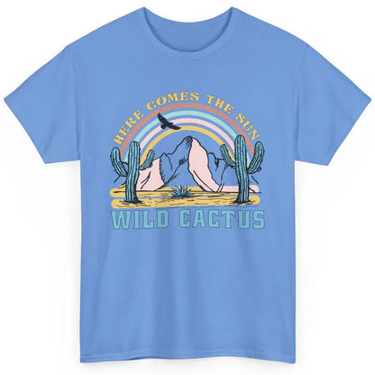 Retro Rainbow Here Come The Sun Wild cactus Desert Western Classic Unisex T-Shirt